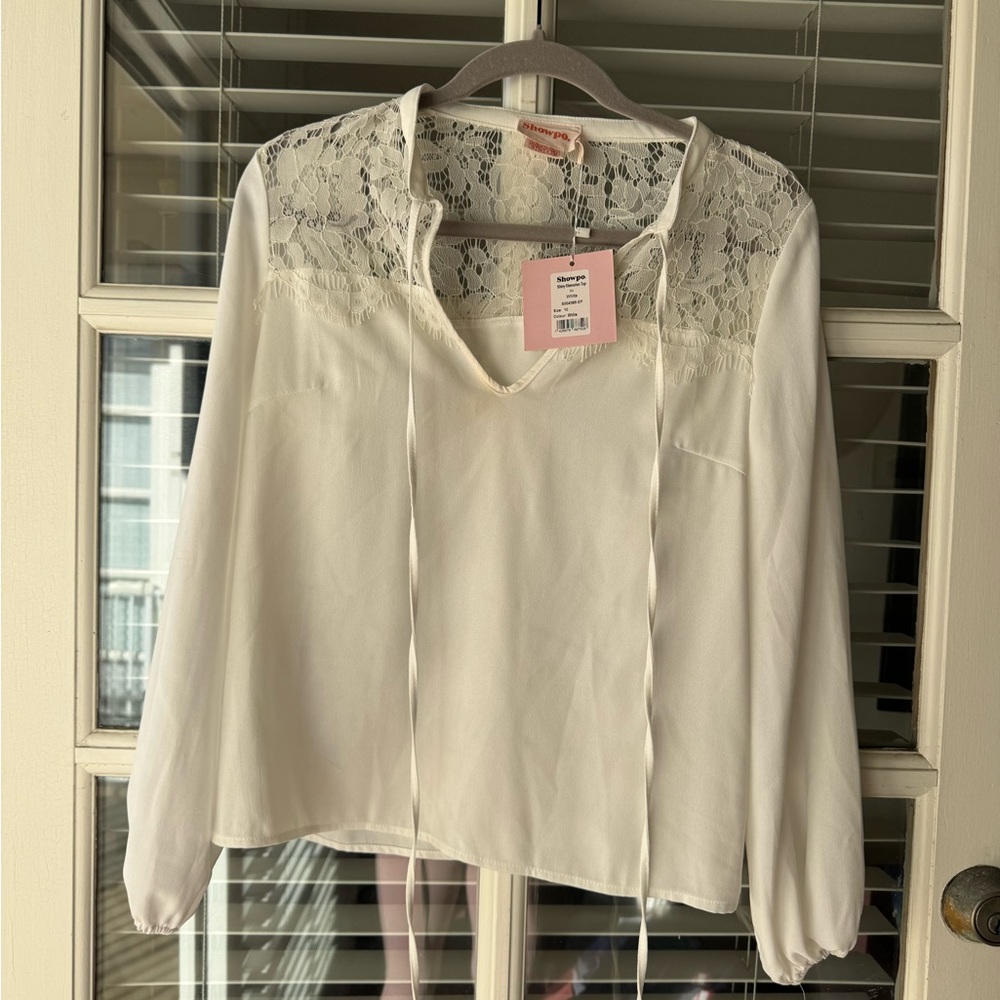 NWT Showpo. Shiny memories long sleeve in white size 10